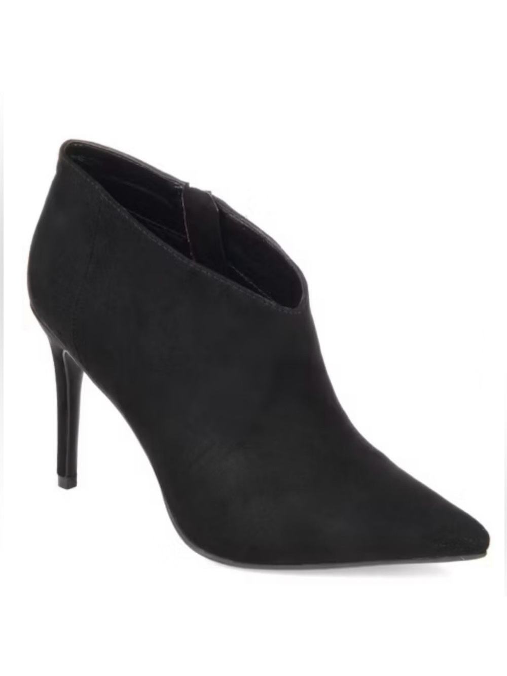 ANNE MICHELLE 🖤 BLACK FAUX SUEDE 🖤 STILLETO ANKLE BOOTIES SIZE 7.5 🌟BNIB🌟